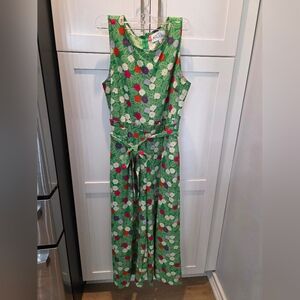 Nicole Miller Green Floral Wide-Leg Jumpsuit